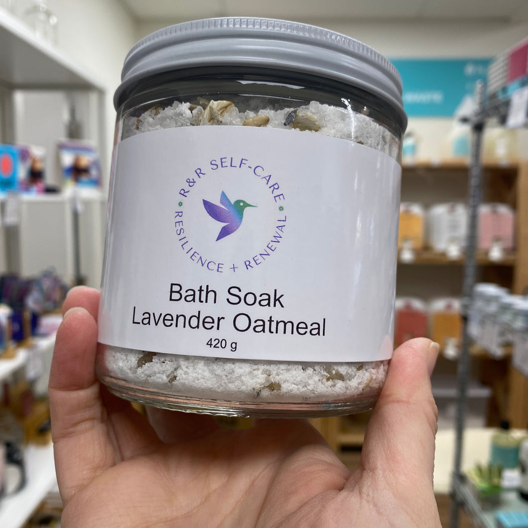 Prefilled, Lavender Oatmeal Bath Soak, R & R Self-Care